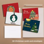 Feelfine Christmas Cards, 50 Packs Christmas Cards Boxed with Envelopes, 4.2 x 5.5 Inches Blank Greeting Cards Bulk, Modern Christmas Cards Merry Christmas (25 Funny Designs) - Image 4